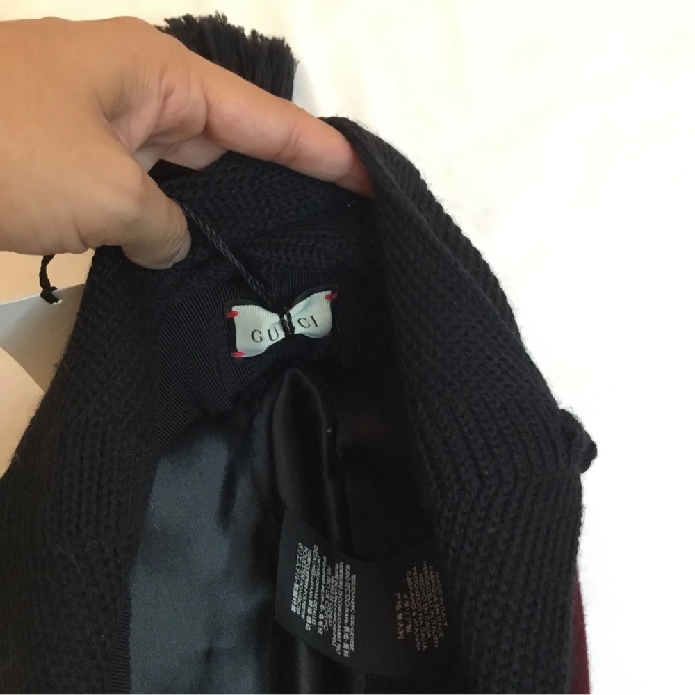Gucci Wool Embellished Felt Hat With Wool Ear Flaps: Size Small (221)